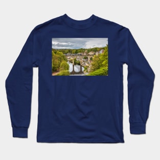 knaresborough Viaduct And Train Arriving Long Sleeve T-Shirt